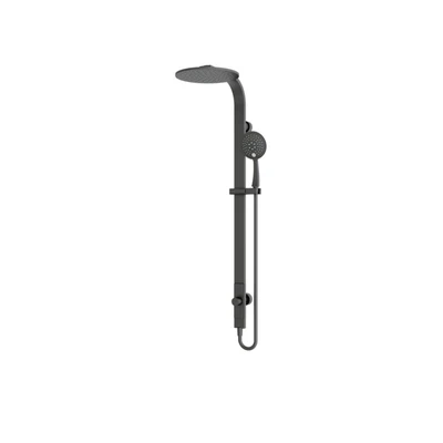 NERO ASTRA RAIN ROUND TWIN SHOWER WITH SINGLE HOSE MATTE BLACK