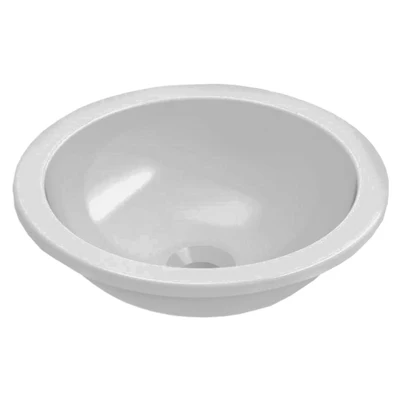 JOHNSON SUISSE EMILIA ROUND COMPACT VANITY TOP-MOUNT BASINS WHITE 360MM