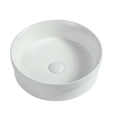 ZUMI LVIA SEMI-RECESSED AND DROP-IN CERAMIC BASIN GLOSS WHITE 400MM