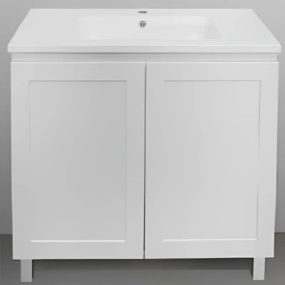 BTH SHAKER PROFILE MATTE WHITE 600MM SINGLE BOWL FLOOR STANDING VANITY