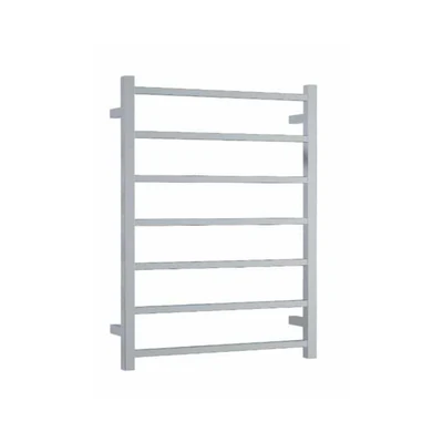 THERMOGROUP 7-BAR SQUARE LADDER HEATED TOWEL RAIL POLISHED STAINLESS STEEL 600MM