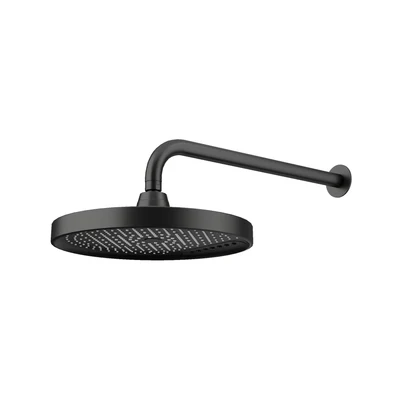 AMOZA CURVED SHOWER ARM & HEAD 2 PACKS 300MM MATTE BLACK