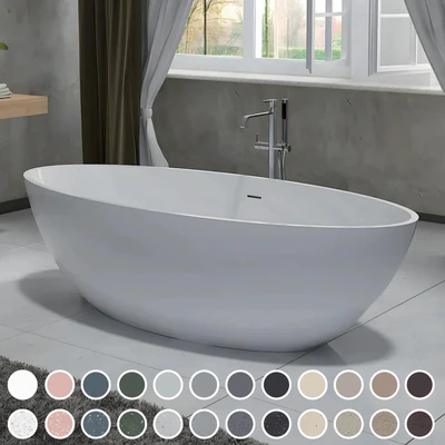 PIETRA BIANCA NICE FREESTANDING STONE BATHTUB WITH CUSTOM COLOURS 1800MM
