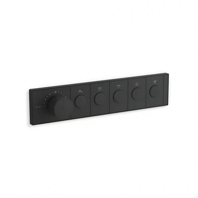 KOHLER ANTHEM FIVE OUTLET RECESSED MECHANICAL THERMOSTATIC CONTROL PANEL AND VALVE COMPLETE KIT MATTE BLACK