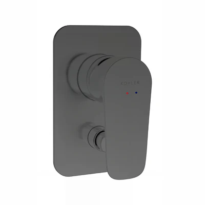 KOHLER ALEO-S SHOWER AND BATH DIVERTER MIXER FULL KIT 100MM MATTE BLACK