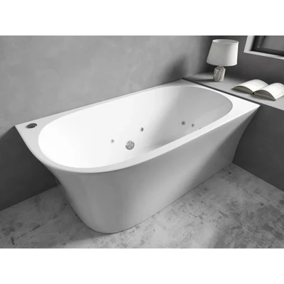 BROADWAY FS7 FREESTANDING RIGHT CORNER SPA BATHTUB GLOSS WHITE (AVAILABLE IN 1500MM AND 1700MM) WITH 10 JETS