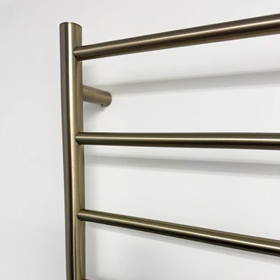 RADIANT HEATING 10-BARS ROUND HEATED TOWEL RAIL CLASSIC GOLD 430MM