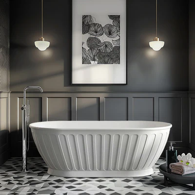 ATTICA KENSINGTON FREESTANDING BATHTUB GLOSS WHITE (AVAILABLE IN 1500MM AND 1700MM)