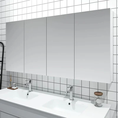MERCIO BIANCA GLOSS WHITE MDF SHAVING CABINET 1500X720MM