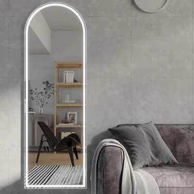 REMER ARCH FRAMED LED MIRROR MATTE BLACK 600X1800MM
