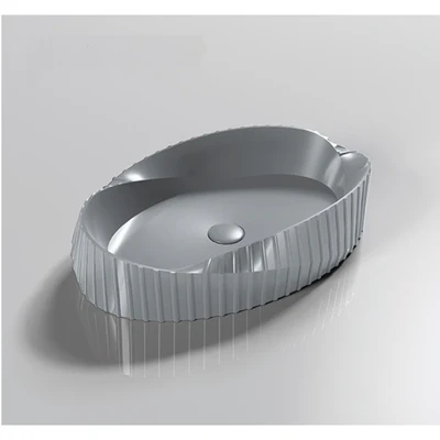 INFINITY ABOVE COUNTER CERAMIC BASIN OVAL GREY 600MM