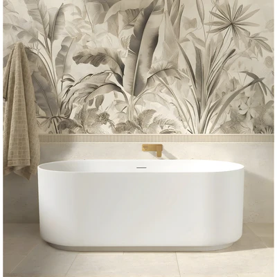 ATTICA CELINE FREESTANDING BATHTUB WITH OVERFLOW MATTE WHITE 1500MM