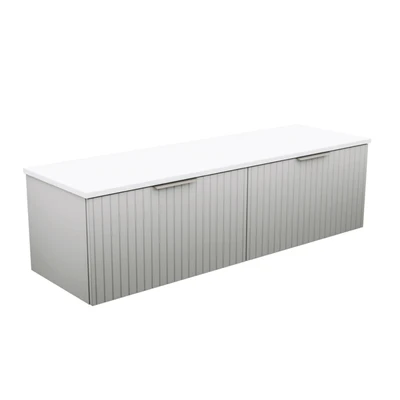 FIENZA BAYVIEW STONE GREY MATTE 1500MM SINGLE BOWL WALL HUNG VANITY