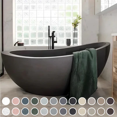 PIETRA BIANCA AUTUMN FREESTANDING STONE BATHTUB WITH CUSTOM COLOURS (AVAILABLE IN 1500MM AND 1700MM)