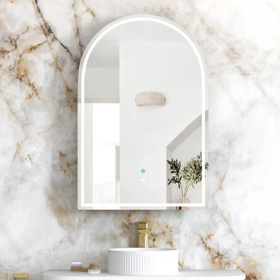 OTTI ARCHIE MATTE WHITE LED SHAVING CABINET WITH POWERPOINT 600X900MM