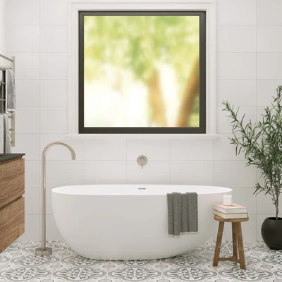 FIENZA BAHAMA SOLID SURFACE FREESTANDING BATHTUB MATTE WHITE (AVAILABLE IN 1500MM AND 1685MM)