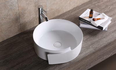 INFINITY ABOVE COUNTER BASIN ROUND GLOSS WHITE 440MM
