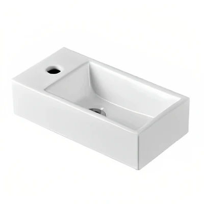 INSPIRE COMPACT WALL HUNG GLOSS WHITE RIGHT HAND BASIN 405MM