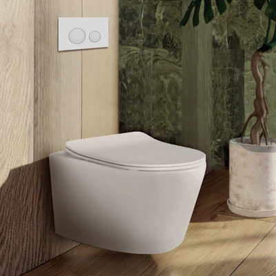 BELBAGNO ABS IN WALL CIRCLE BUTTON FLUSH PLATES 256MM WHITE