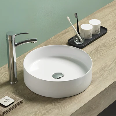 POSEIDON LUNA ABOVER COUNTER BASIN GLOSS WHITE 394MM