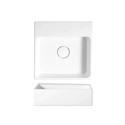 VEROTTI LAVENDER ABOVE COUNTER/WALL MOUNTED FIRECLAY BASIN GLOSS WHITE 400MM