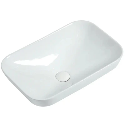 ZUMI GOCCIA SEMI-RECESSED AND DROP IN CERAMIC BASIN GLOSS WHITE 535MM