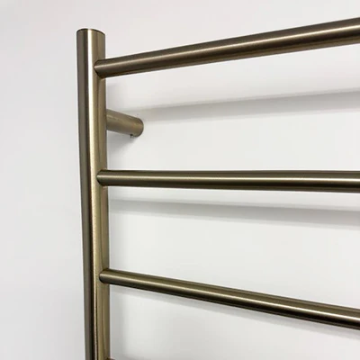 RADIANT HEATING 10-BARS ROUND HEATED TOWEL RAIL CLASSIC GOLD 600MM