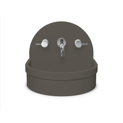 NOOD CO BETTY ABOVE COUNTER / WALL HUNG BASIN MID TONE GREY 410MM