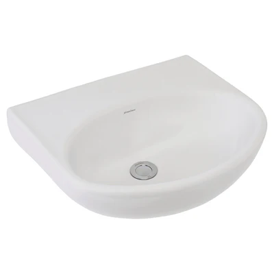 JOHNSON SUISSE BOSTON TYPE C MEDIUM NON-CLINICAL HAND WALL HUNG BASINS NO TAPHOLE WHITE 500MM