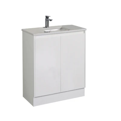 AULIC ALICE SATIN WHITE 600MM SINGLE BOWL FLOOR STANDING VANITY