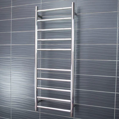 RADIANT HEATING 10-BARS ROUND NON-HEATED TOWEL RAIL CHROME 430MM