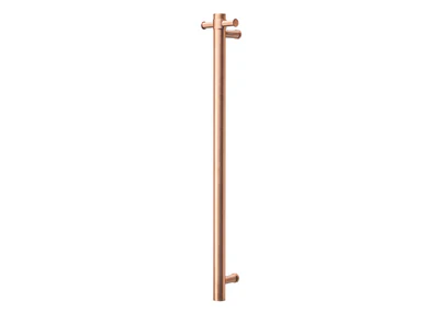 COLDBUSTER VERTICAL ROUND HEATED SINGLE TOWEL RAIL BRUSHED COPPER 900MM
