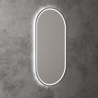 AULIC BEAU MONDE LED MIRROR GUN METAL 3 COLOUR LIGHTS 450X900MM
