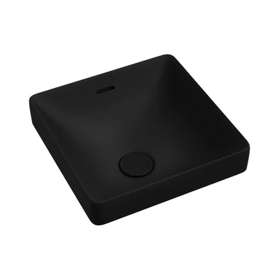 FIENZA ALUCA SQUARE SEMI-INSET BASIN MATTE BLACK 345MM