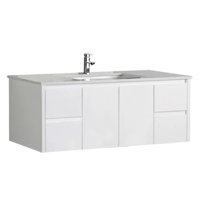 AULIC ALICE SATIN WHITE 1200MM SINGLE BOWL WALL HUNG VANITY