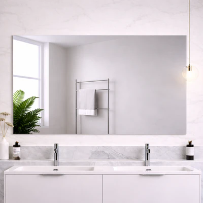POSEIDON JASPER RECTANGULAR FRAMELESS PENCIL EDGE PLAIN MIRROR 1500X900MM