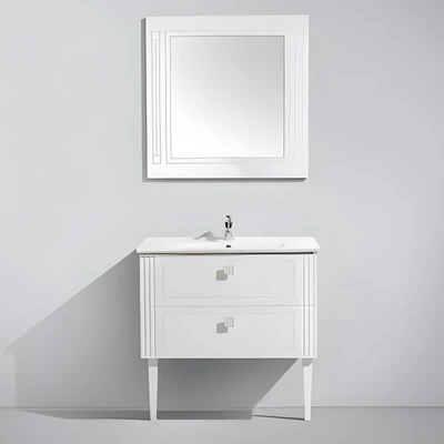BELBAGNO ATRIA DE LUXE GLOSS WHITE 1000MM SINGLE BOWL BACK TO WALL FLOOR STANDING VANITY
