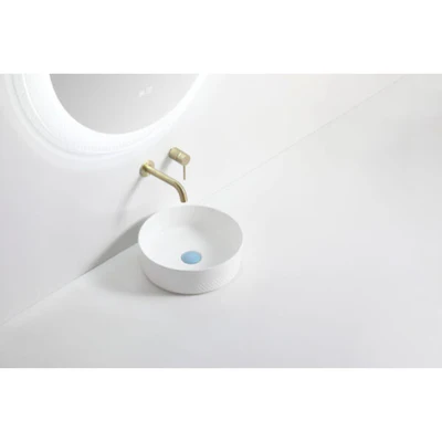 RIVA 499 DIAGONAL PATTERN ABOVE COUNTER BASIN GLOSS WHITE 360MM