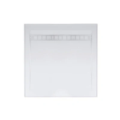 JOHNSON SUISSE BAROSSA POLYMARBLE SHOWER BASE WITH STAINLESS CHANNEL GRATE GLOSS WHITE (AVAILABLE IN 900MM AND 1220MM)