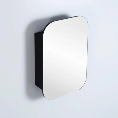 LUKKA ALLISON MATTE BLACK RECTANGULAR MIRROR SHAVING CABINET 600MM