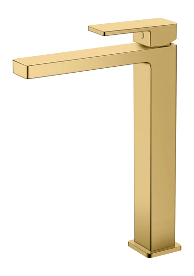 IKON CERAM LEAD FREE HIGH RISE BASIN MIXER 282MM BRUSHED GOLD