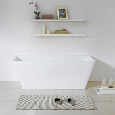 POSEIDON AVIS BACK TO WALL NF BATHTUB GLOSS WHITE (AVAILABLE IN 1575MM AND 1700MM)