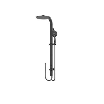 NERO ASTRA RAIN ROUND TWIN SHOWER WITH DOUBLE HOSE 869MM MATTE BLACK