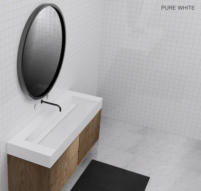 GALLARIA ELAN RECTANGULAR ELEMENTS STONE WASHPLANE 1600MM PURE WHITE