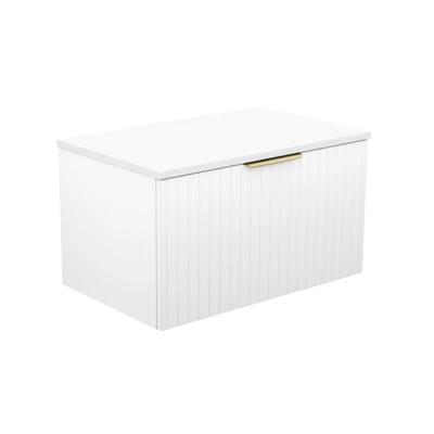 FIENZA BAYVIEW ULTRA WHITE MATTE 750MM SINGLE BOWL WALL HUNG VANITY
