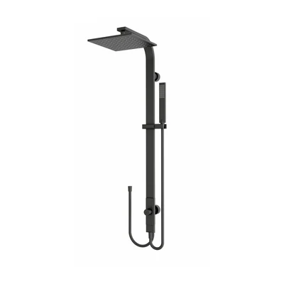 NERO ASTRA RAIN SQUARE TWIN SHOWER WITH DOUBLE HOSE 869MM MATTE BLACK