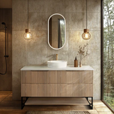 RIVA BALI AMERICAN OAK 1500MM SINGLE BOWL FLOOR STANDING VANITY