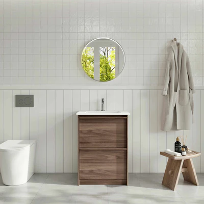 MERCIO BELLA NOTAIO WALNUT 750MM SINGLE BOWL FLOOR STANDING VANITY