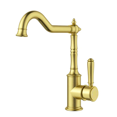 IKON CLASICO LEAD FREE SINK MIXER 283MM BRUSHED GOLD (BRASS HANDLE)
