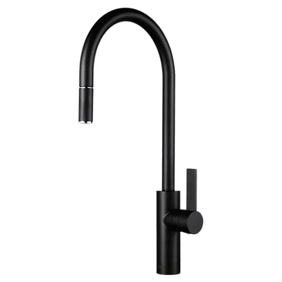 ARMANDO VICARIO LUZ LEAD FREE GOOSENECK PULL-OUT SINK MIXER BLACK